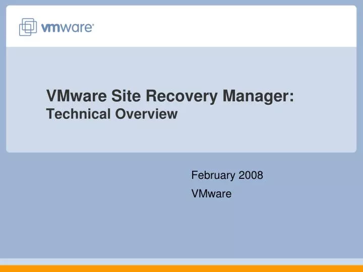vmware site recovery manager technical overview