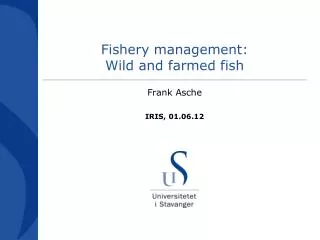 Fishery management: Wild and farmed fish