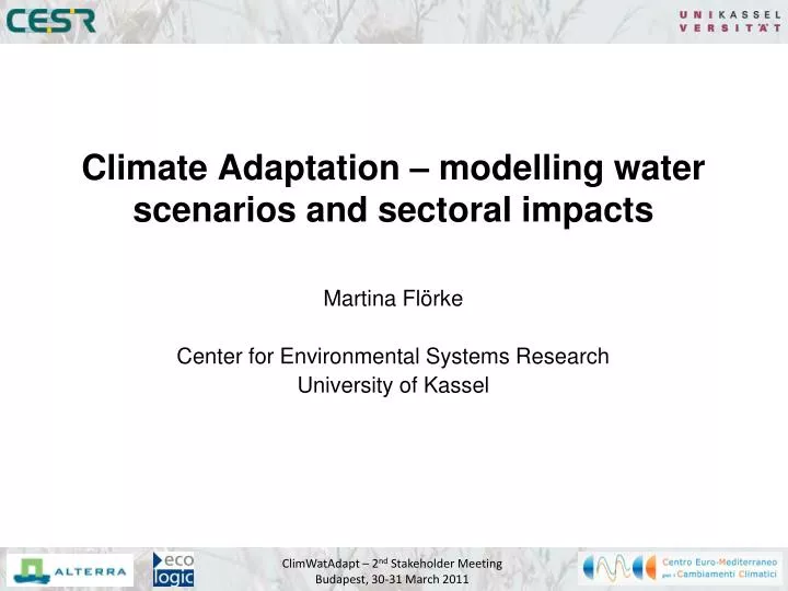 climate adaptation modelling water scenarios and sectoral impacts