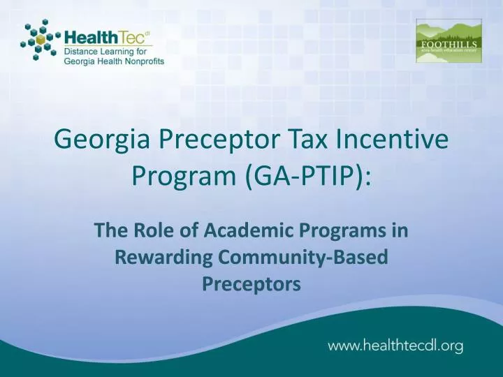 georgia preceptor tax incentive program ga ptip