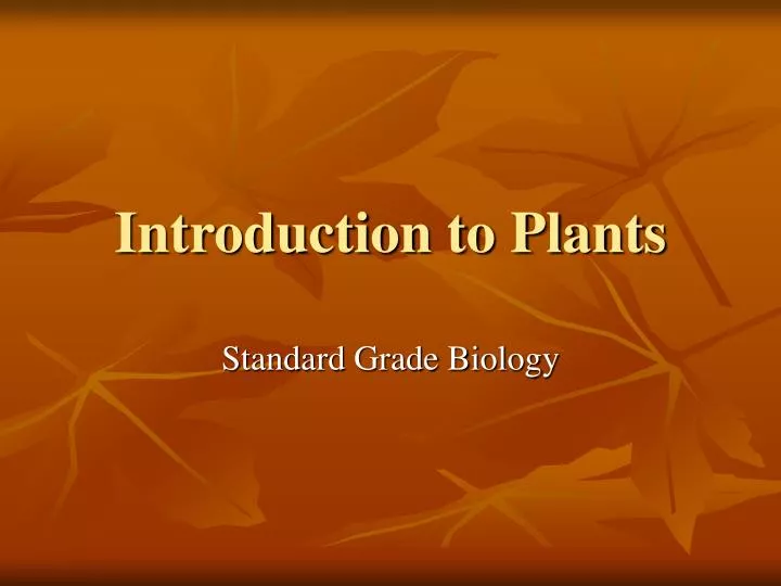 introduction to plants