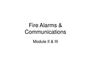 Fire Alarms &amp; Communications