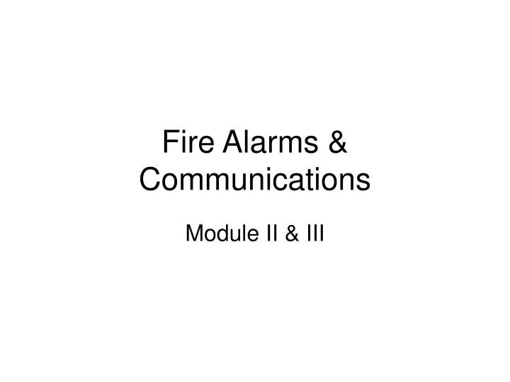 fire alarms communications