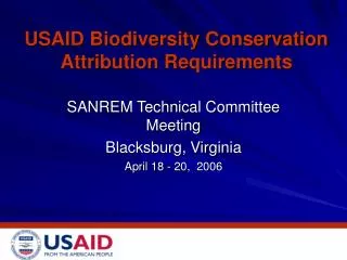 USAID Biodiversity Conservation Attribution Requirements