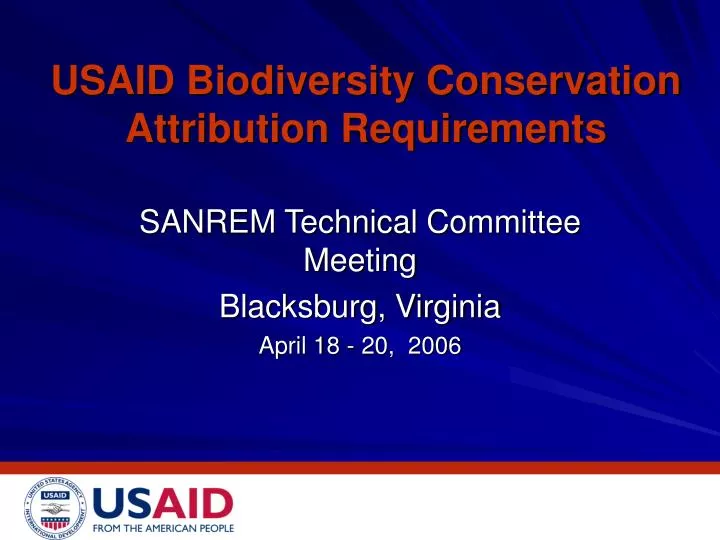 usaid biodiversity conservation attribution requirements