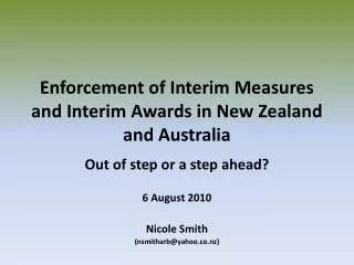 Enforcement of Interim Measures and Interim Awards in New Zealand and Australia