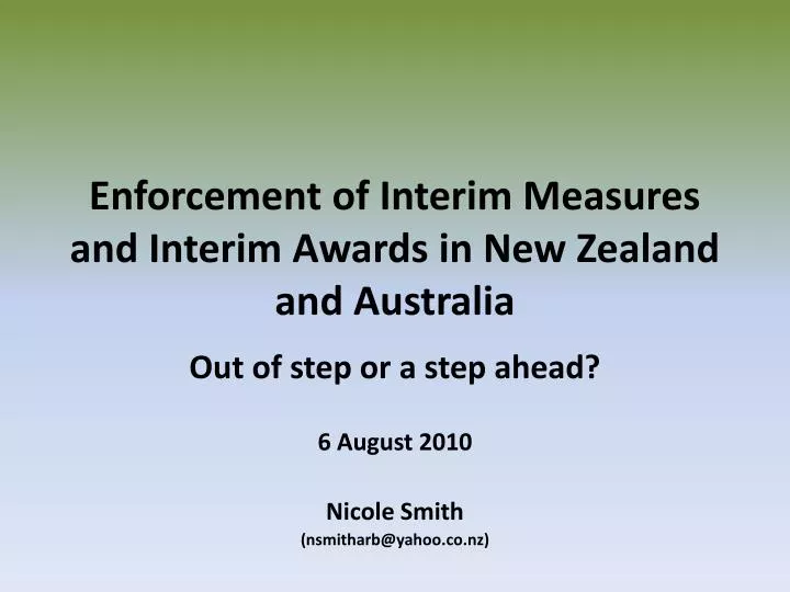 enforcement of interim measures and interim awards in new zealand and australia