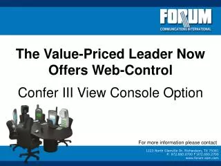 The Value-Priced Leader Now Offers Web-Control