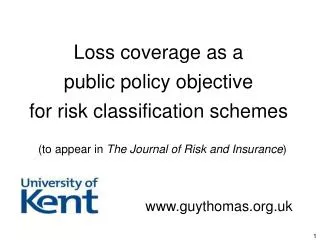 Loss coverage as a public policy objective for risk classification schemes