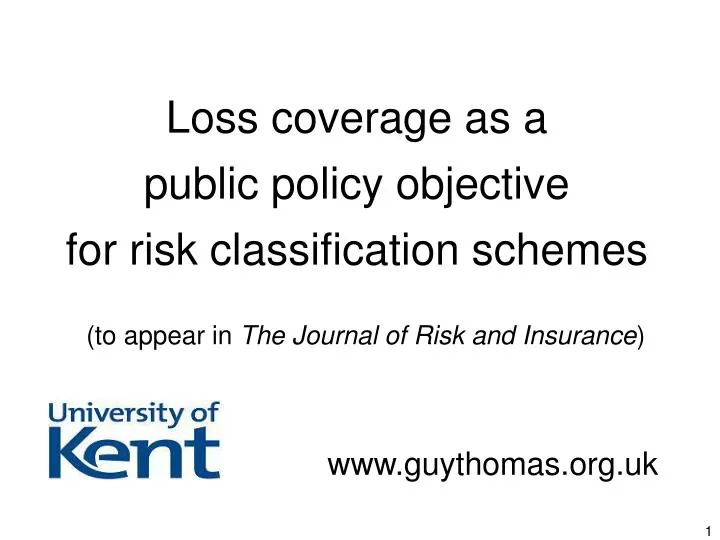 loss coverage as a public policy objective for risk classification schemes