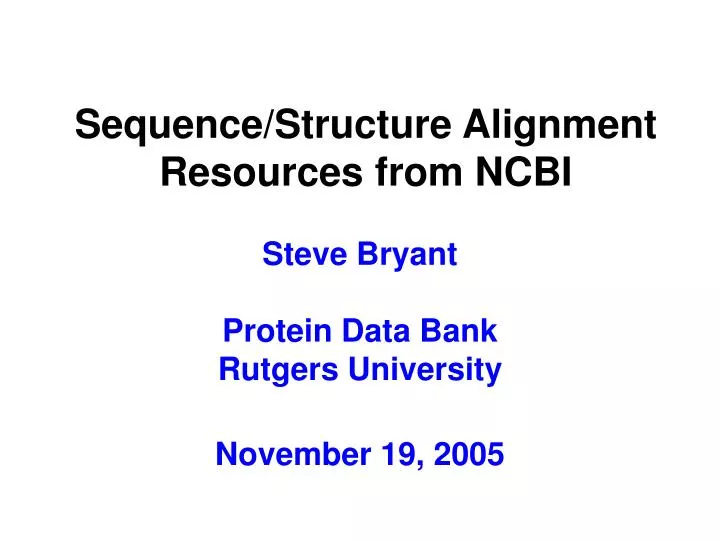 sequence structure alignment resources from ncbi