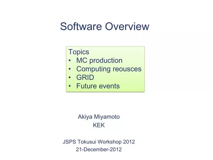 software overview