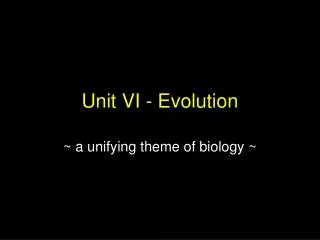 Unit VI - Evolution