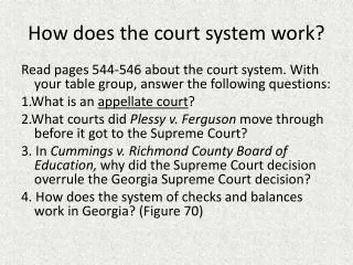 How does the court system work?