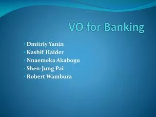 VO for Banking