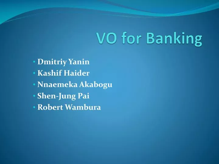 vo for banking
