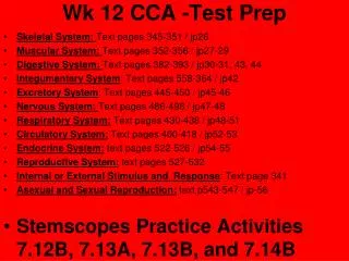 Wk 12 CCA -Test Prep