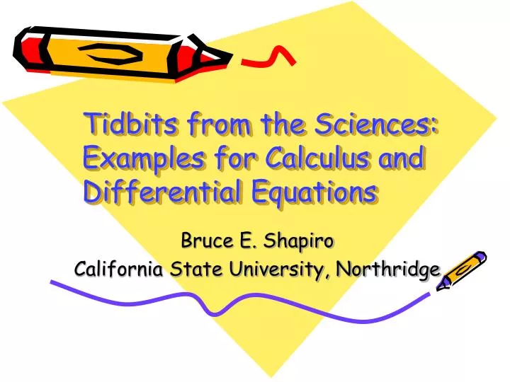 tidbits from the sciences examples for calculus and differential equations