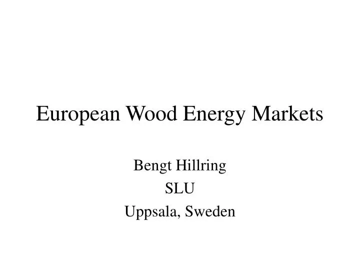 european wood energy markets