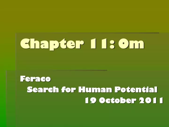 chapter 11 om