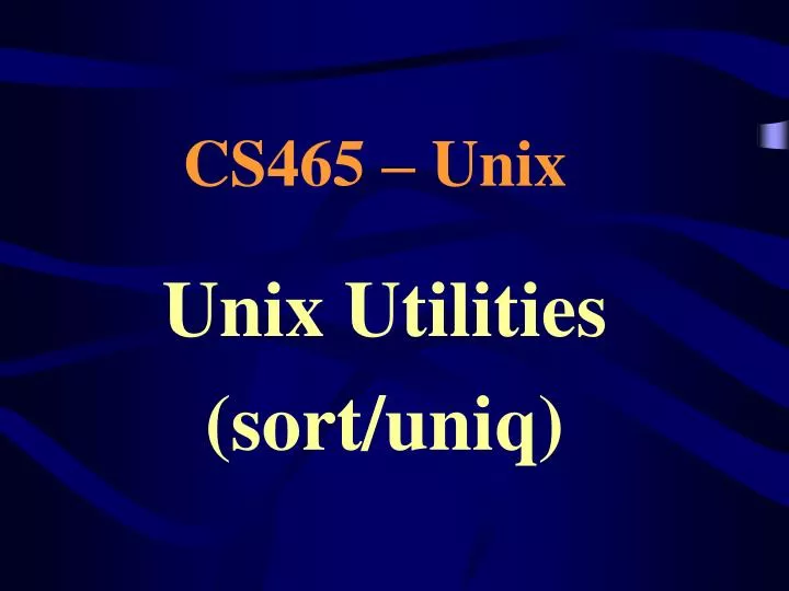 unix utilities sort uniq