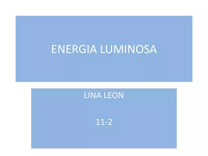 energia luminosa