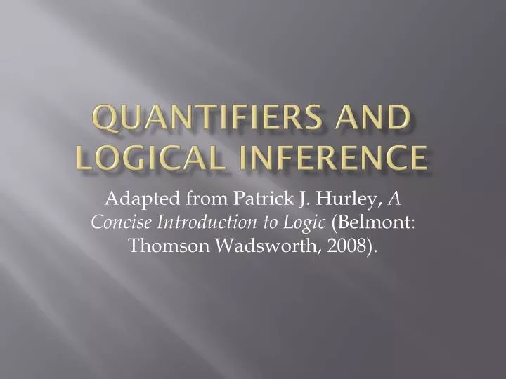 quantifiers and logical inference