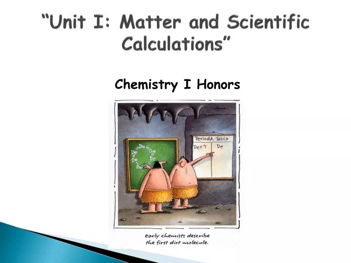 unit i matter and scientific calculations