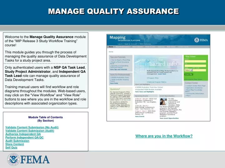 manage quality assurance