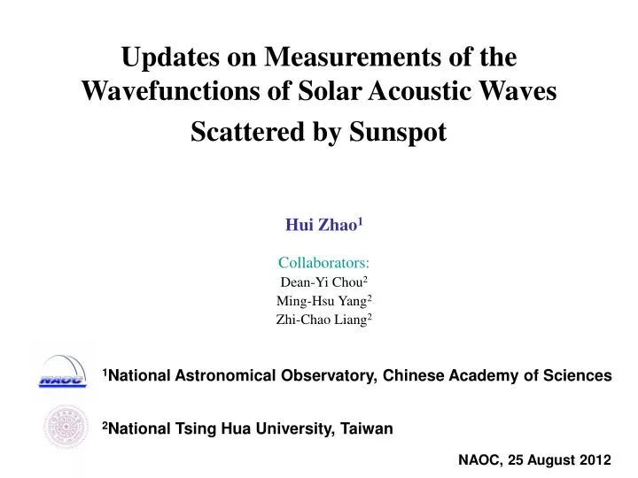 updates on measurements of the wavefunctions of solar acoustic waves scattered by sunspot