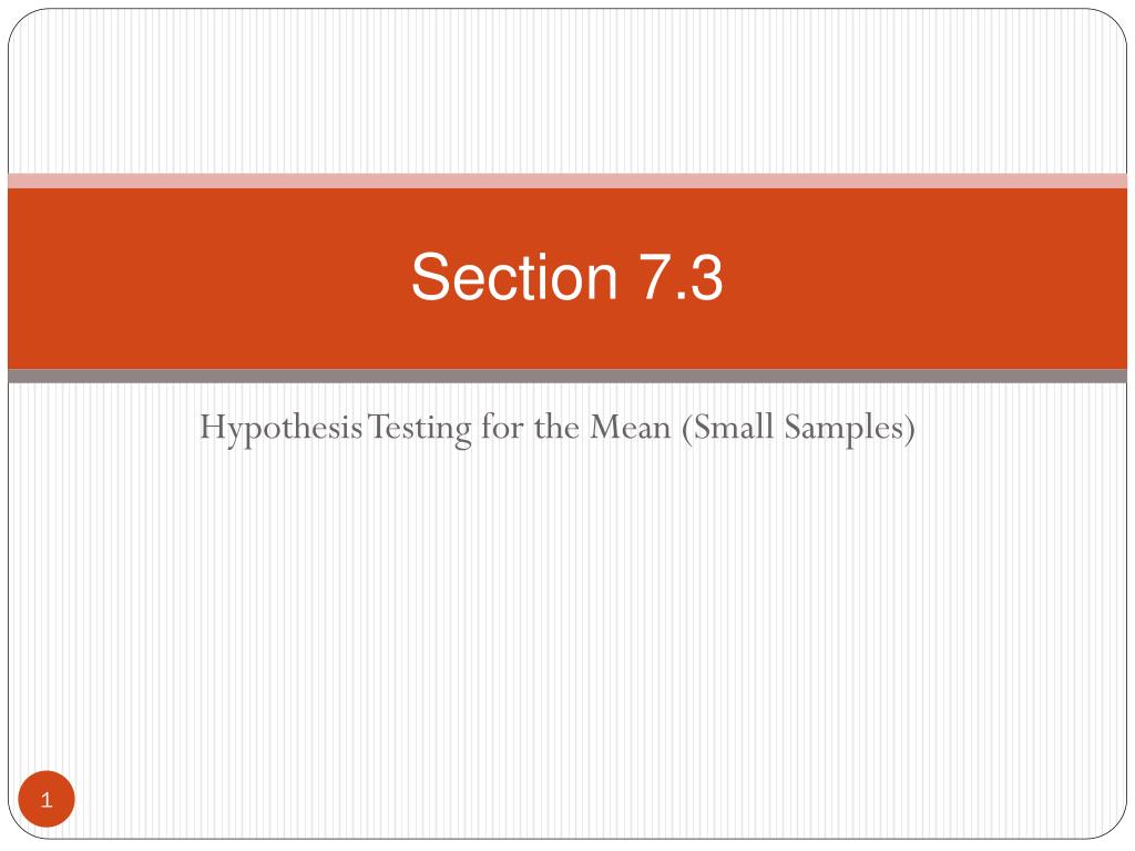 PPT - Understanding t-Tests for Small Samples in Hypothesis Testing ...