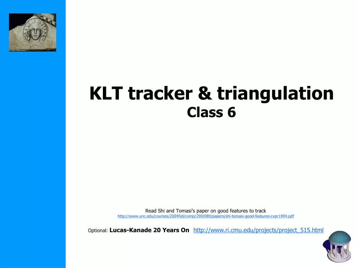klt tracker triangulation class 6
