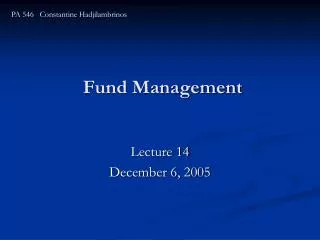 Fund Management