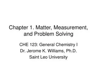 chapter 1 matter measurement and problem solving