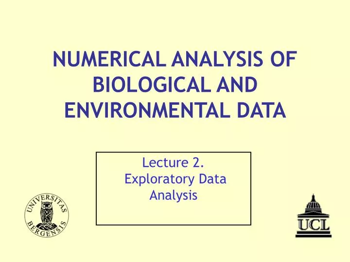 numerical analysis of biological and environmental data