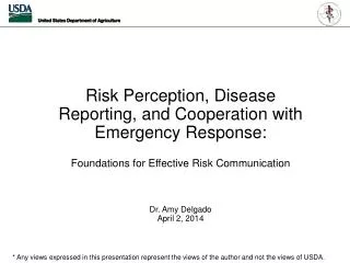 Risk Perception, Disease Reporting, and Cooperation with Emergency Response :