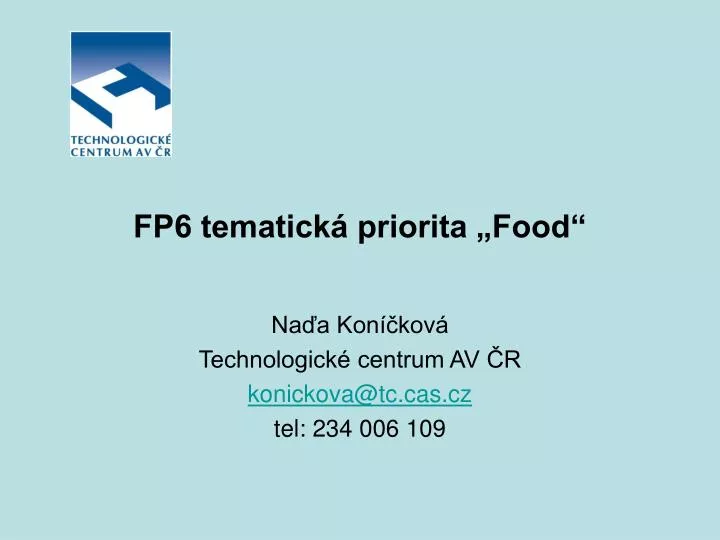 fp6 tematick priorita food