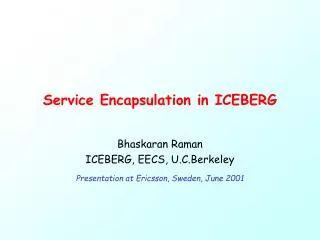 Service Encapsulation in ICEBERG