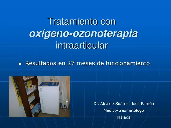 tratamiento con ox geno ozonoterapia intraarticular