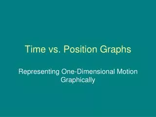 Time vs. Position Graphs