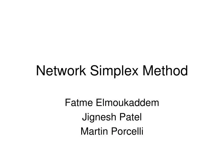 network simplex method