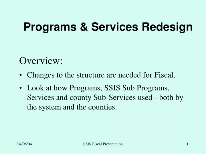 programs services redesign