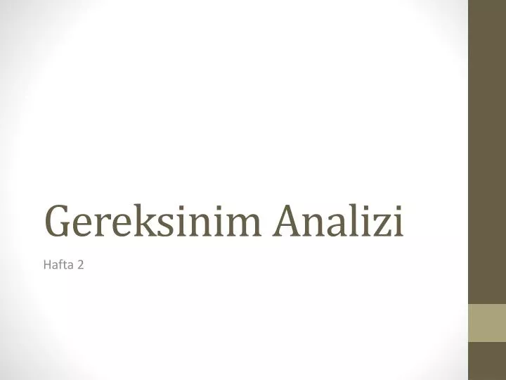 gereksinim analizi