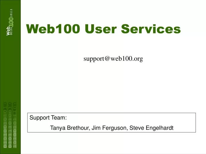 web100 user services