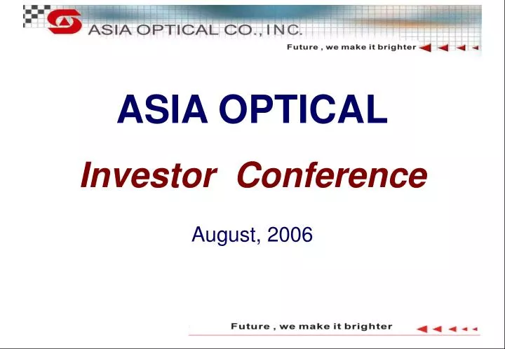 as ia optical investor conference august 2006