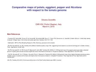 Comparative maps of potato, eggplant, pepper and Nicotiana with respect to the tomato genome