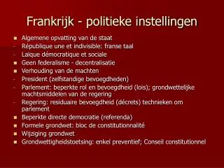 frankrijk politieke instellingen