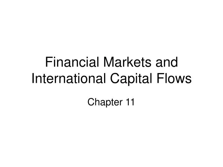 financial markets and international capital flows
