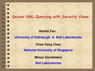 Secure XML Querying with Security Views