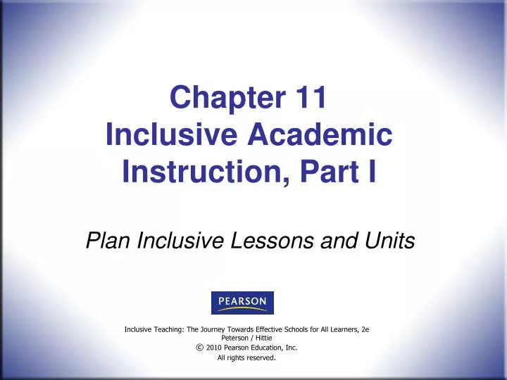 chapter 11 inclusive academic instruction part i
